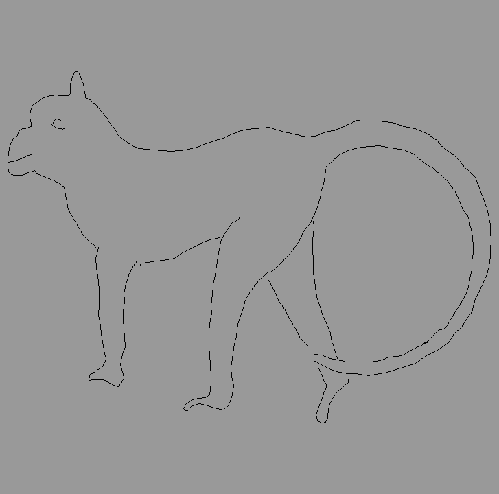 Bloque Autocad Vista de Mono en Perfil